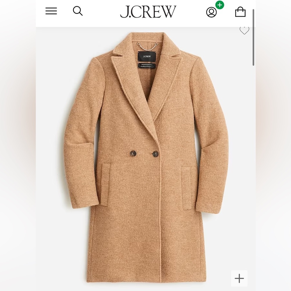 JCREW Daphne topcoat in Italian boiled wool size 14